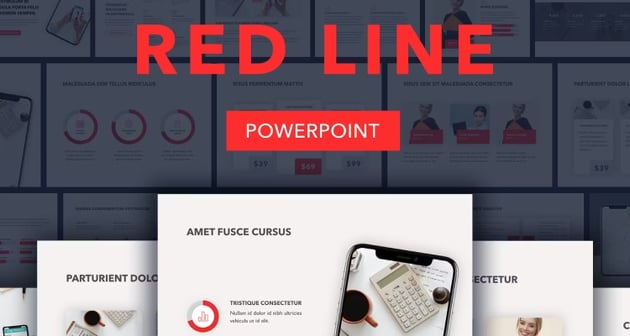 Red Line - PowerPoint Red Background