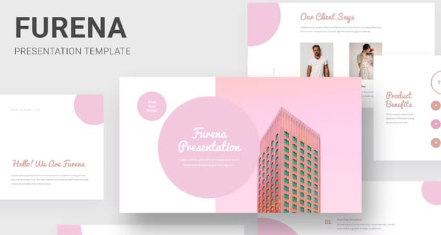 Furena - Pitch Deck Pink Powerpoint Template
