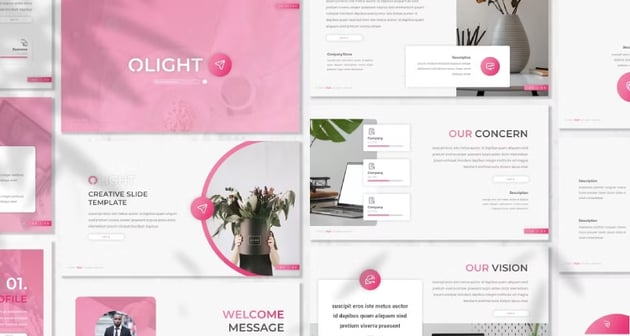 Olight - Pink PowerPoint Template