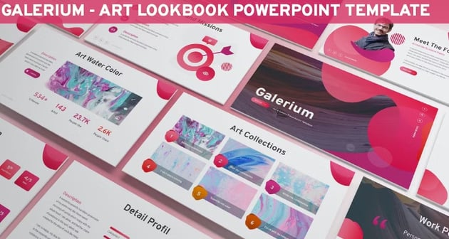 Galerium - Pink and Red PowerPoint Background