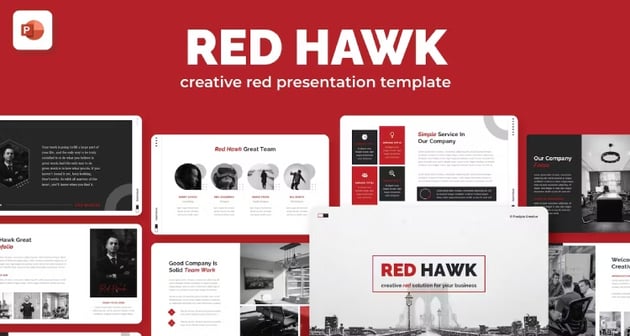 Red Hawk - Creative Red PowerPoint Template