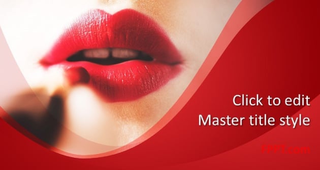 Free PowerPoint Template in Red Lips