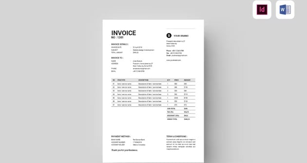 Straightforward MS Word Invoice Template