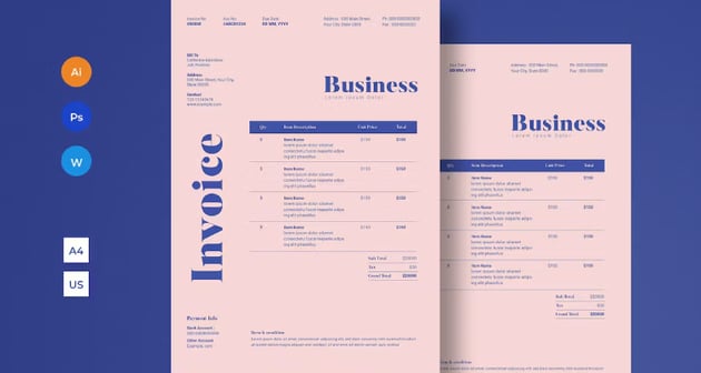 Bold Invoice Template for Microsoft Word