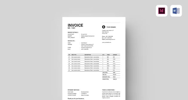 Basic MS Word Invoice Template