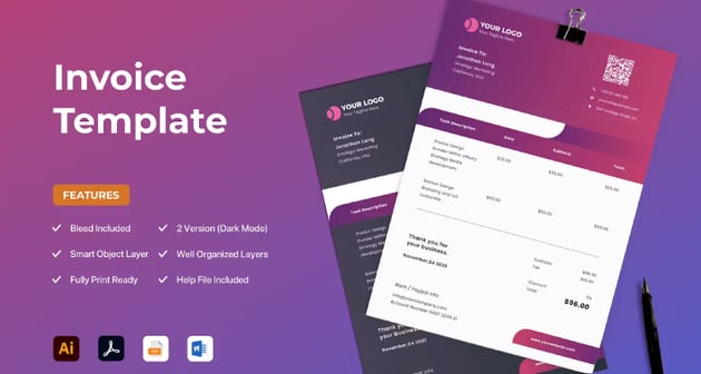 Creative Editable Invoice Template Word Download