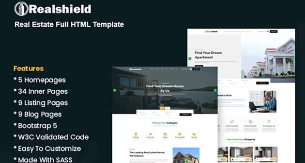 Realshield - Full HTML Real Estate Website Example