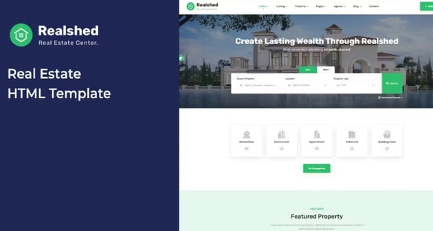 Realshed - HTML Real Estate Website Example