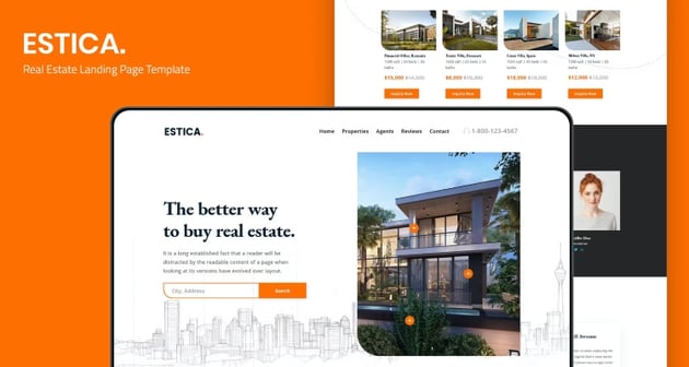 Estica — Real Estate Landing Page Template
