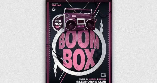 Boombox Flyer Design Template