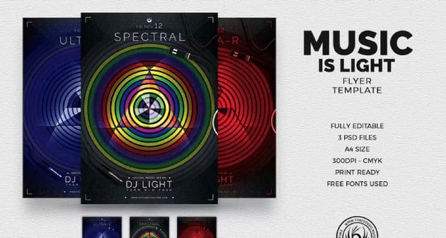 Music is Light Template for Flyer Design