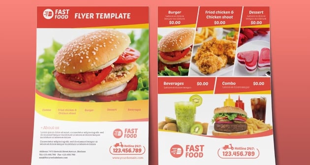 Restaurant/ Fast Food Template for Flyer Design
