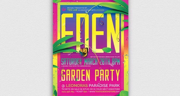 Garden Party Flyer Template PSD