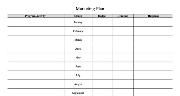 Free Marketing Plan Template for Word