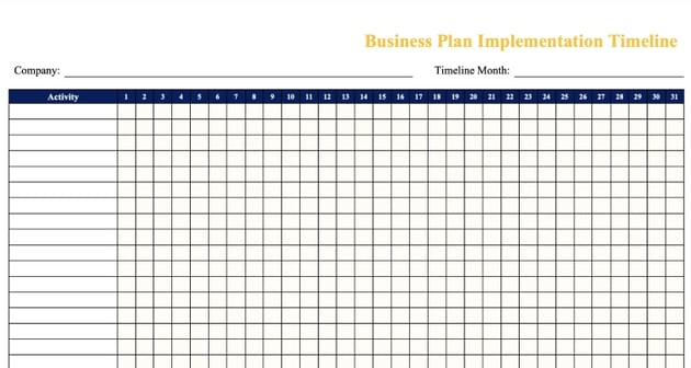 1-Month Business Marketing Plan Template Free Word