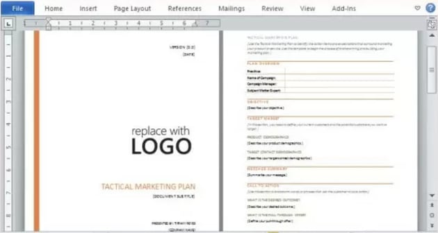 Versatile Marketing Plan Template Free Download