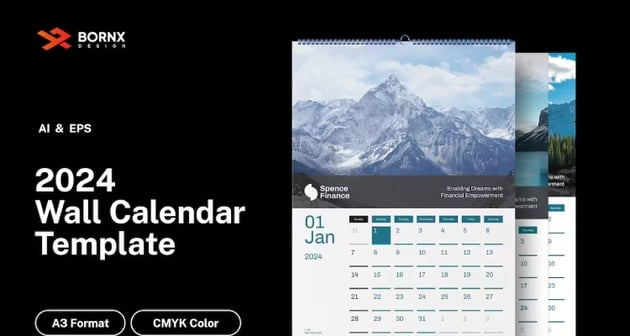 2024 Wall Editable Monthly Calendar