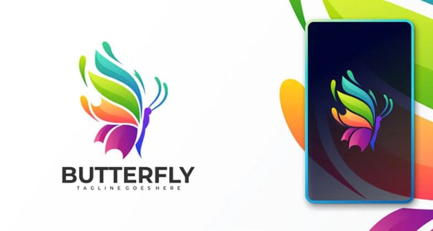 A Logo With a Butterfly 