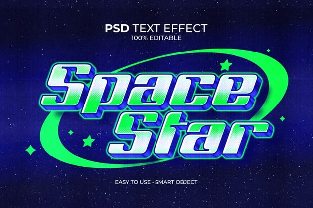 Space Star Y2k Style Text Effect
