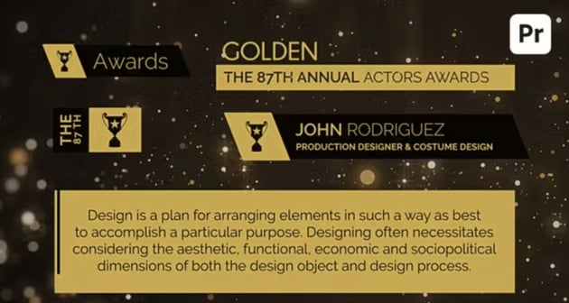 Awards Lower Thirds Premiere Pro Templates
