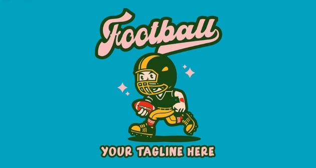 Football Retro Cartoon Logo - Template