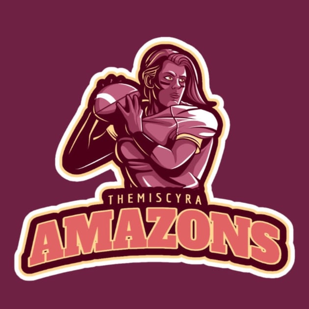 Football Logo Template of a Ferocious Woman
