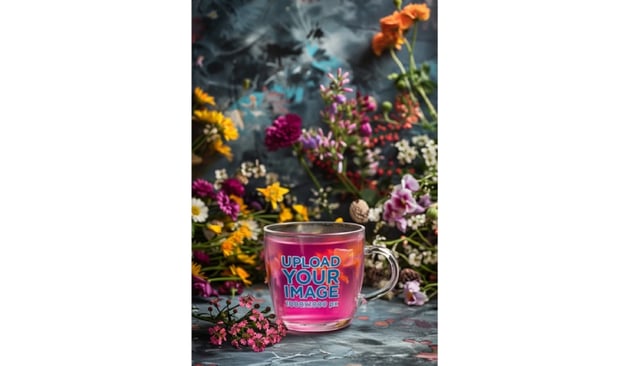 AI-Generated Mockup of a Coffee Mug With a Pink Infusion