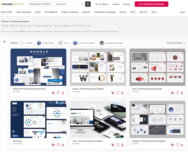 Elements Keynote pitch deck