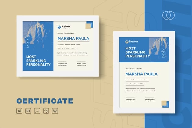 Modern & Fresh Certificate Templates for Google Docs