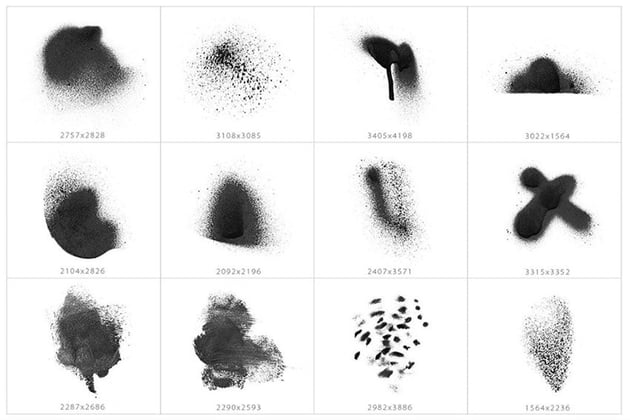 32 Abstract Spray Shapes