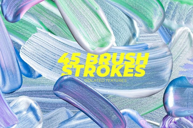 45 Shiny Glaze Oil Paint Brush Strokes Overlays