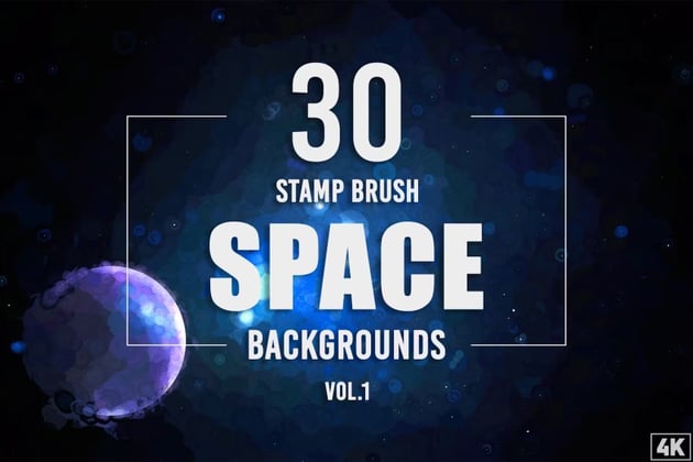 30 Stamp Brush Space Backgrounds - Vol. 1