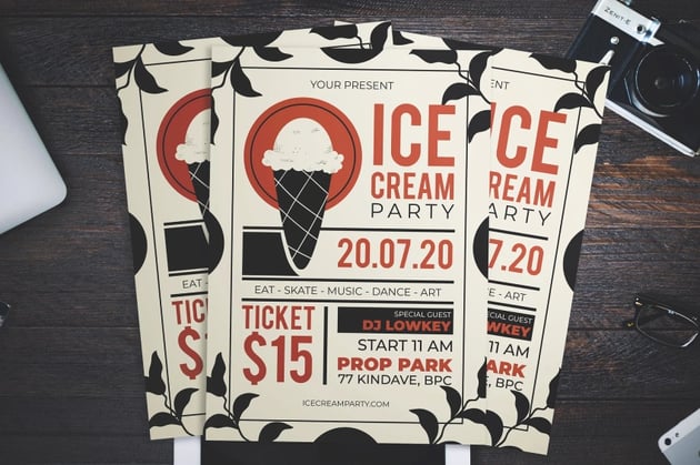 Ice Cream Party Flyer