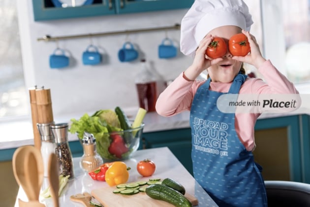 Apron Mockup of a Girl Cooking