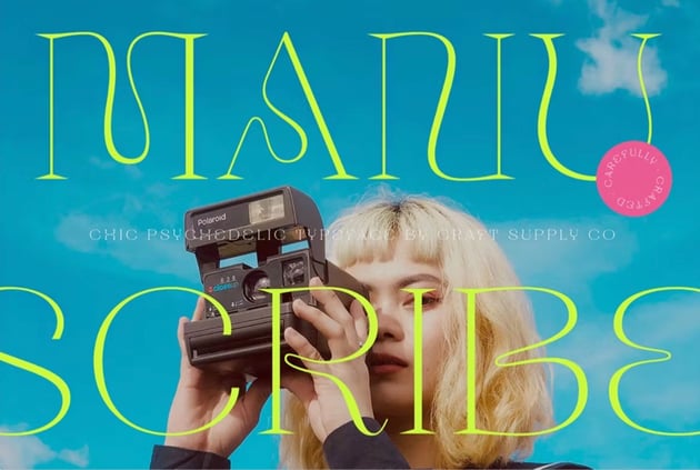 Manuscribe is a psychedelic minimalist font that has a thin but funky look.