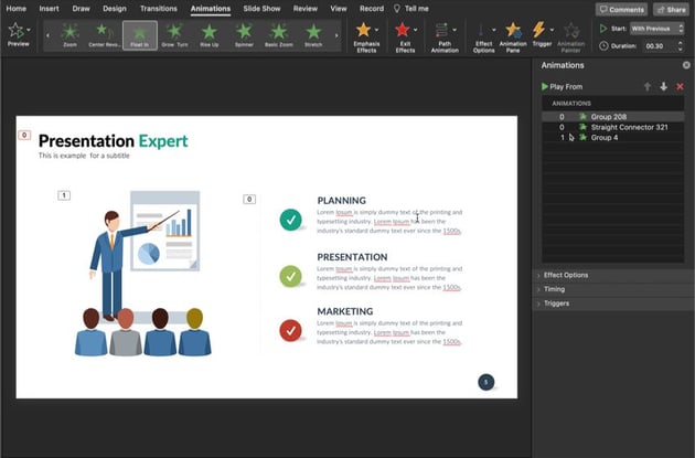 Click on the X button to remove animation.