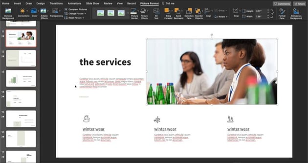 Keep things organized in your PowerPoint design and introduce your topic clearly. Stock photo from Envato Elements.
