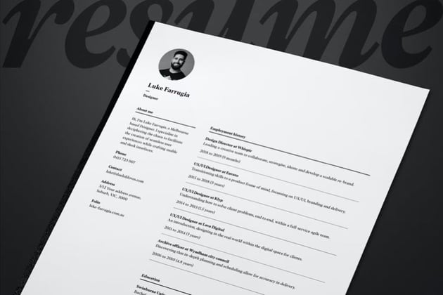 This one page resume template is from Envato Elements.