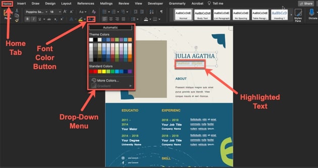How to Change Font Color