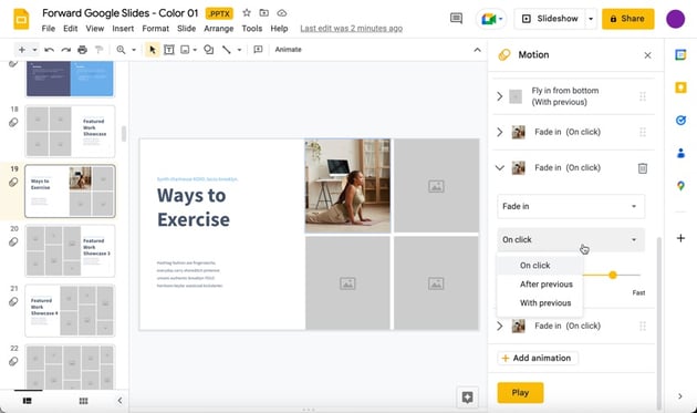Animations can be toggled manually or automatically.