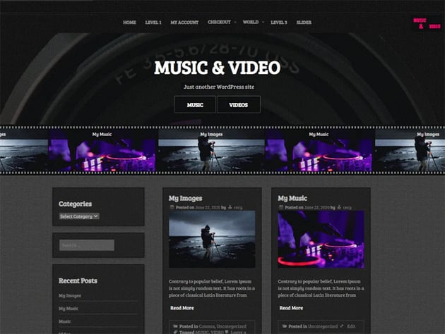 Music and Video (Free WordPress Video Theme)