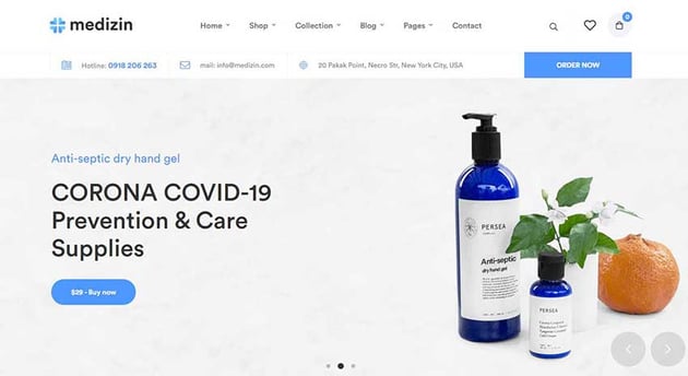 Medizin - Plantilla médica de WooCommerce para venta de equipamiento y material sanitario