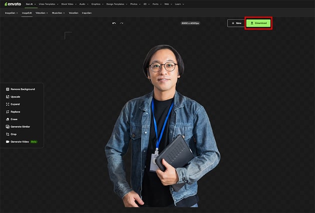 once you create a transparent background, you can download the result.