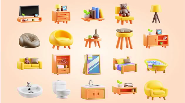3D Furniture Icons