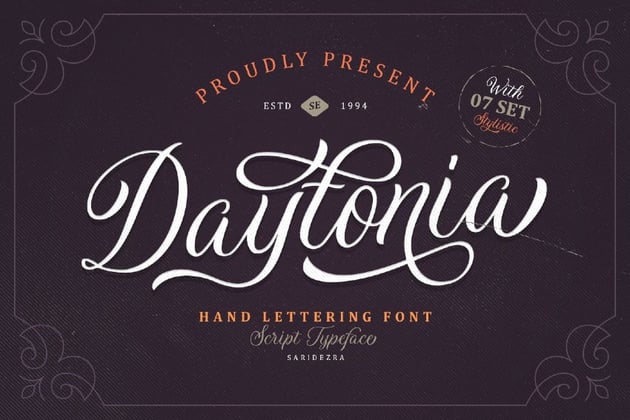 2. Daytonia - Hand Lettering Script (TTF, OTF)
