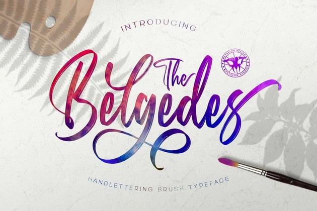 4. Belgedes - Hand Lettering Font (TTF, OTF)