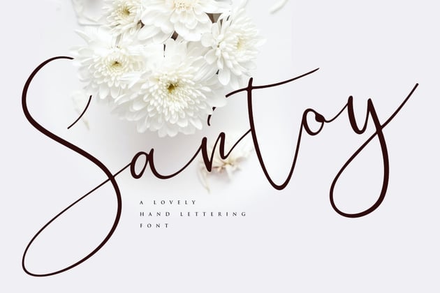 3. Santoy - Hand Lettering Font (TTF, OTF)