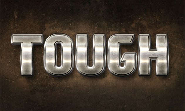 brushed metal text final result