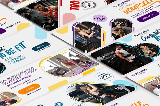 Fitness and Yoga Twitter Headers (JPG, PSD)