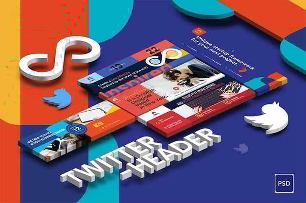 Fresh Business Startup Twitter Header PSD Template (JPG, PSD)